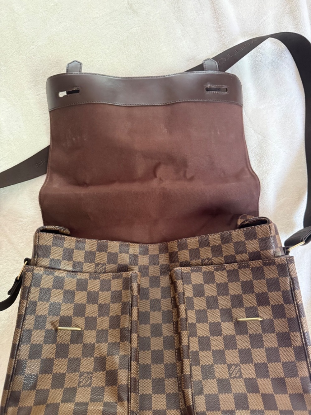LV Louis Vuitton cross body messenger bag vintage briefcase damier ebene - Picture 6 of 11